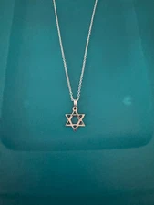 18 inch 925 Sterling Silver cable chain Star of David pendant 10% charity