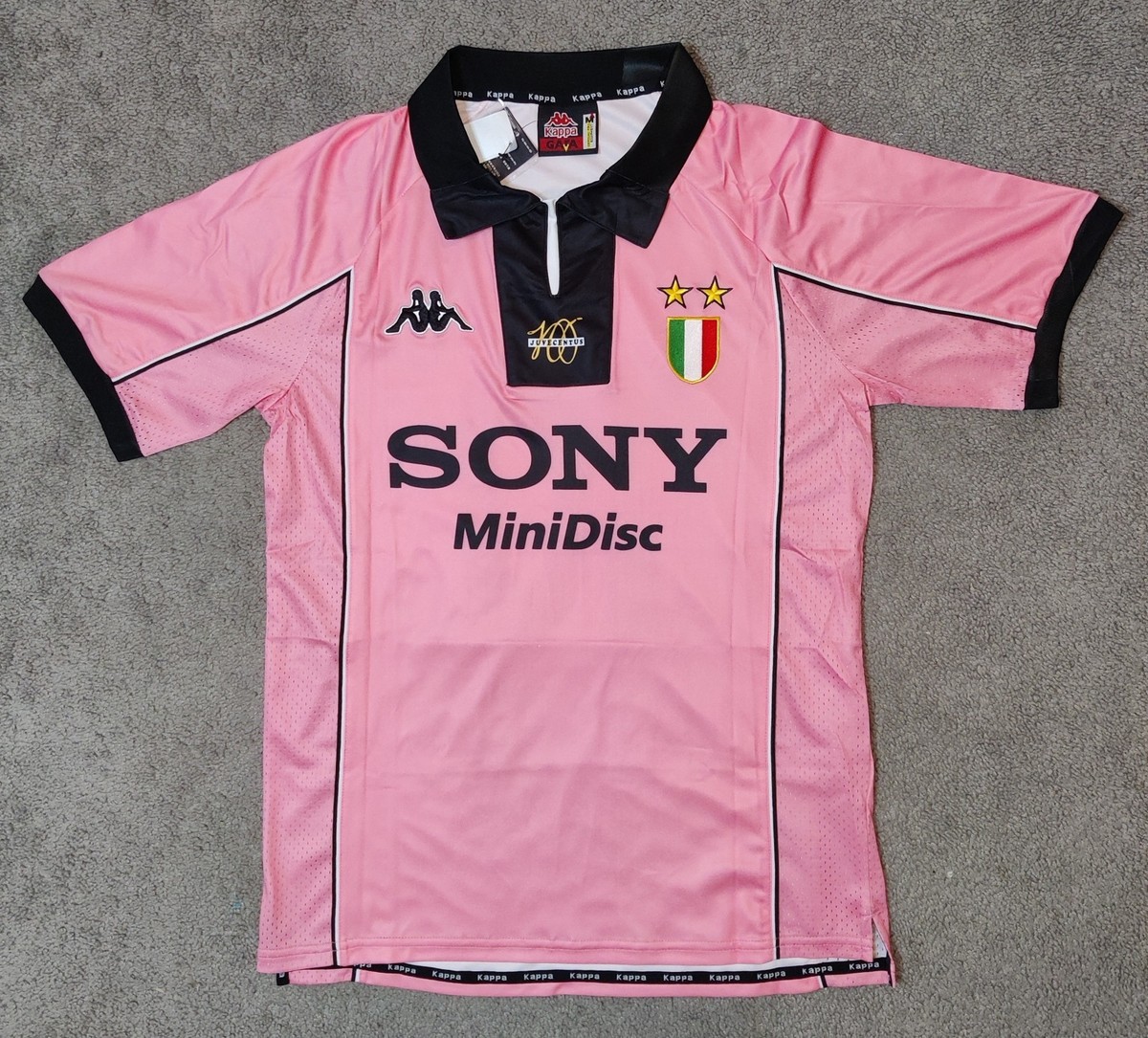 ピンズ付き★97-98★L★Juventus★サッカーユニフォーム★Kappa Juventus 1997/98 Zinedine Zidane Kappa Pink Soccer Football