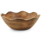 Wooden Scalloped Bowl - Large | Ruffle Decorative Style | Rustic Kitchen Deco...