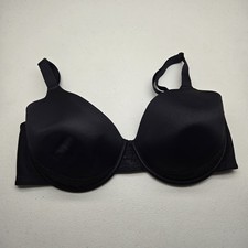 Vanity Fair Women Bra 38DD Black T Shirt Underwired Lace Strap Lightly Lined