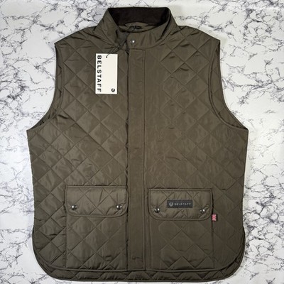 BELSTAFF Herren Weste verwaschen olivgrün Größe UK50 IT60 5XL neu mit Etikett Bodywarmer