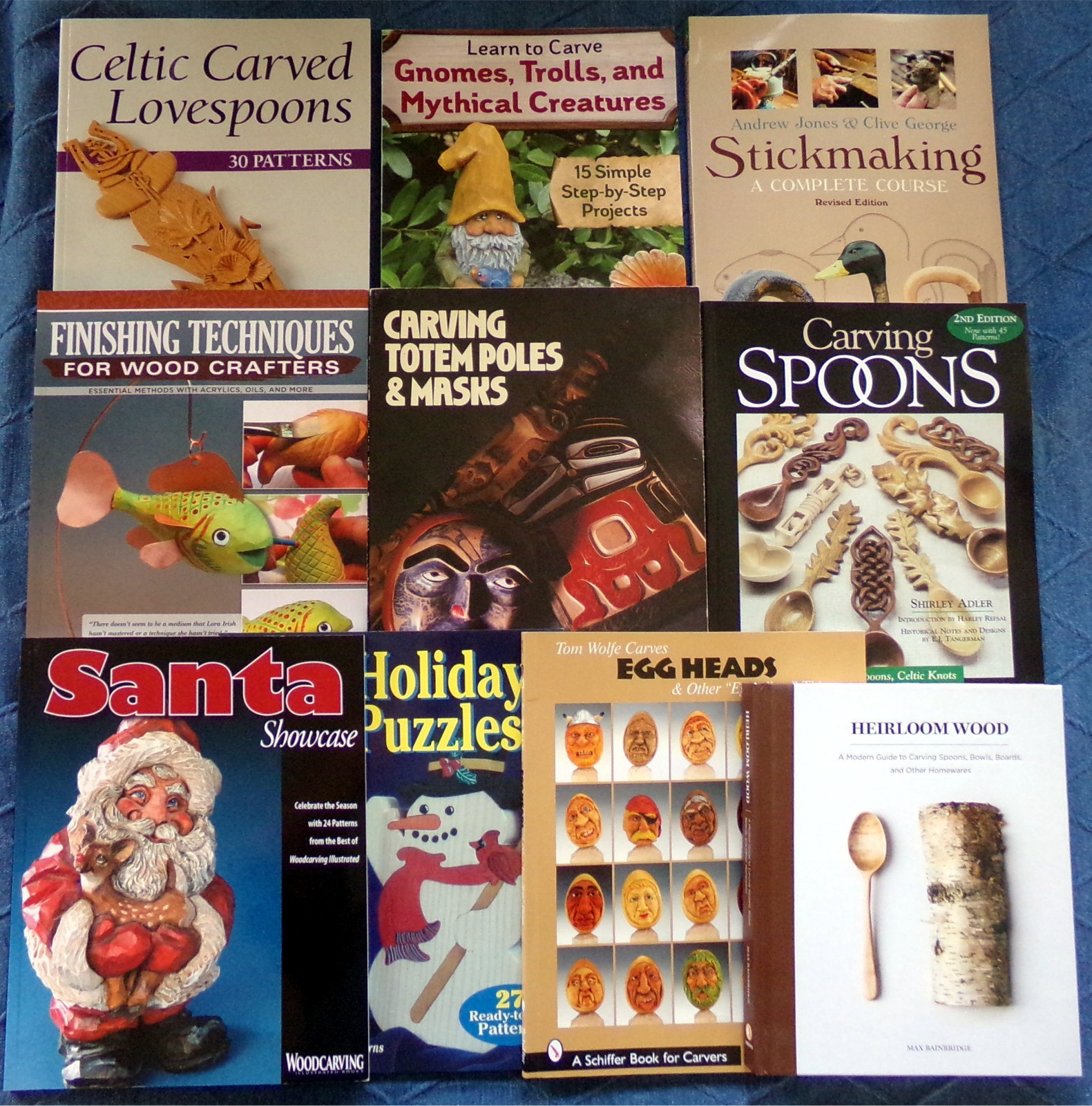 Woodcarving Book Lot Of 10: Woodworking Woodcraft Wood Carving Carve Stick Spoon