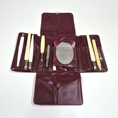 Vintage Oriflame Manicure Set 10-Piece Travel Grooming Kit   1970s