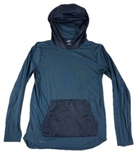 Nike SB Hoodie Men  s Large Blue Pullover Skate Boarding Light Skyline Overlay