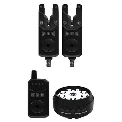 Sonik SKS2 BITE ALARM SET 2+1  BIVVY LAMP 2 ALARM 1 RECIVER 1 BIVVY LAMP IN CASE