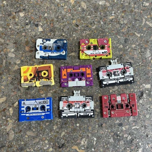 Lot of 8 Vintage 80's G1 TAKARA Japan Micro Tape Cassette Transformers & Weapons