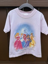 Disney Store Princess Forever A Princess Pink Tee Shirt Youth 2/3 Y2K 5 Princess
