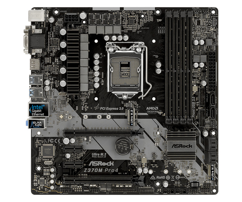 ASRock Z370M Pro4 LGA 1151 Z370 HDMI USB 3.1 2 Ultra M.2 DDR4 M-ATX Motherboard