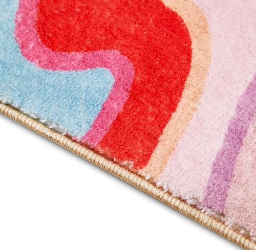 Colorful Pink Blush Rug, Ultra Thin Light Weight 3x5 Small Area Rug Non Slip - Picture 7 of 7