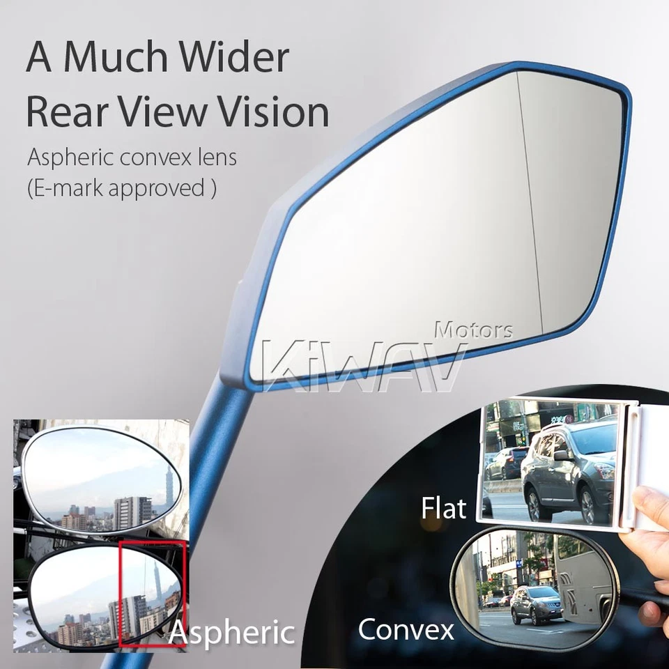 Mirrors CleaverII blue robust convex aspheric fits Harley Triumph Indian Victory — 第 4/4 张图片