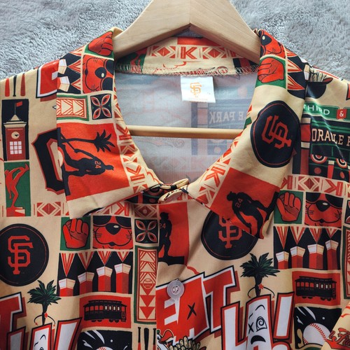 SAN FRANCISCO GIANTS Hawaiian Shirt Medium BEAT LA Oracle Park StubHub MLB - Picture 4 of 10
