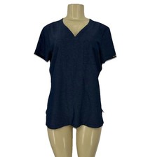 KOI  beyond Scrub Top Women  s Small Charcoal Blue V Neck Short Sleeve 2-2