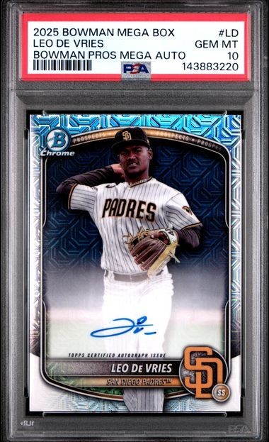 2025 Bowman Leo De Vries Auto Mega Mojo BMA-LD PSA 10