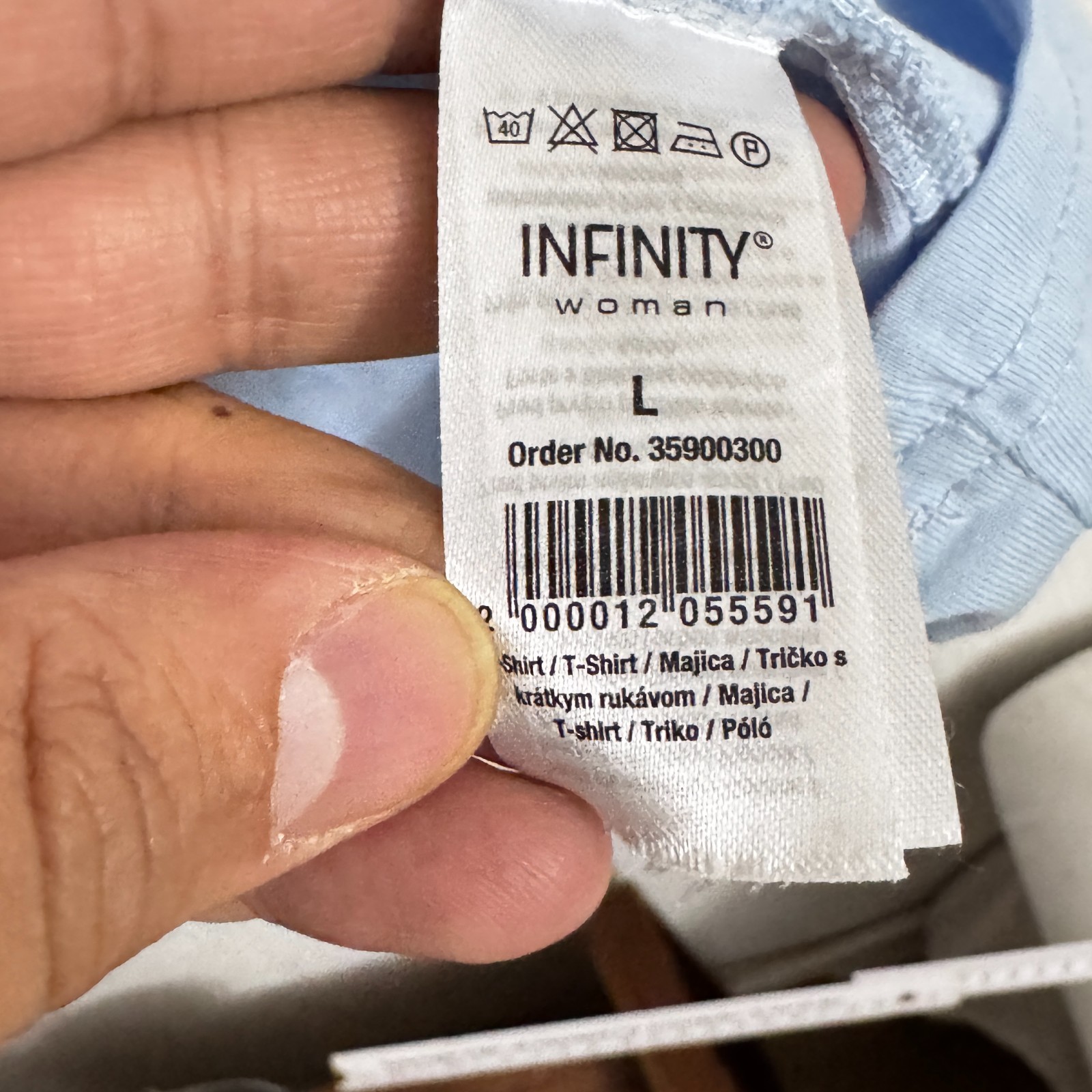 Infinity Woman "We Love Basics" Light Blue T-Shirt - Size Large image 5