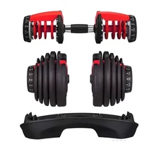SIHAO 24KG Adjustable Dumbbells Set Home Workout Fitness Equipment Anti-Slip Han
