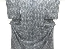 7630529: JAPANESE KIMONO / ENSEMBLE KIMONO / WOVEN ABSTRACT FLOWER