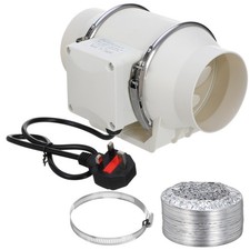 Image of 100mm Quiet Inline Extractor Fan for Hydroponic Ventilation Bathroom/Kitchen