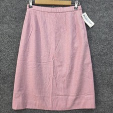 Vtg 90s Pendleton Virgin Wool Pencil Skirt 8 Pink USA Barbiecore Quiet Luxury