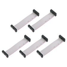 5 Pack IDC Connector Flat Ribbon Cable 20 Pins FC 2.54mm Pitch 10cm Length