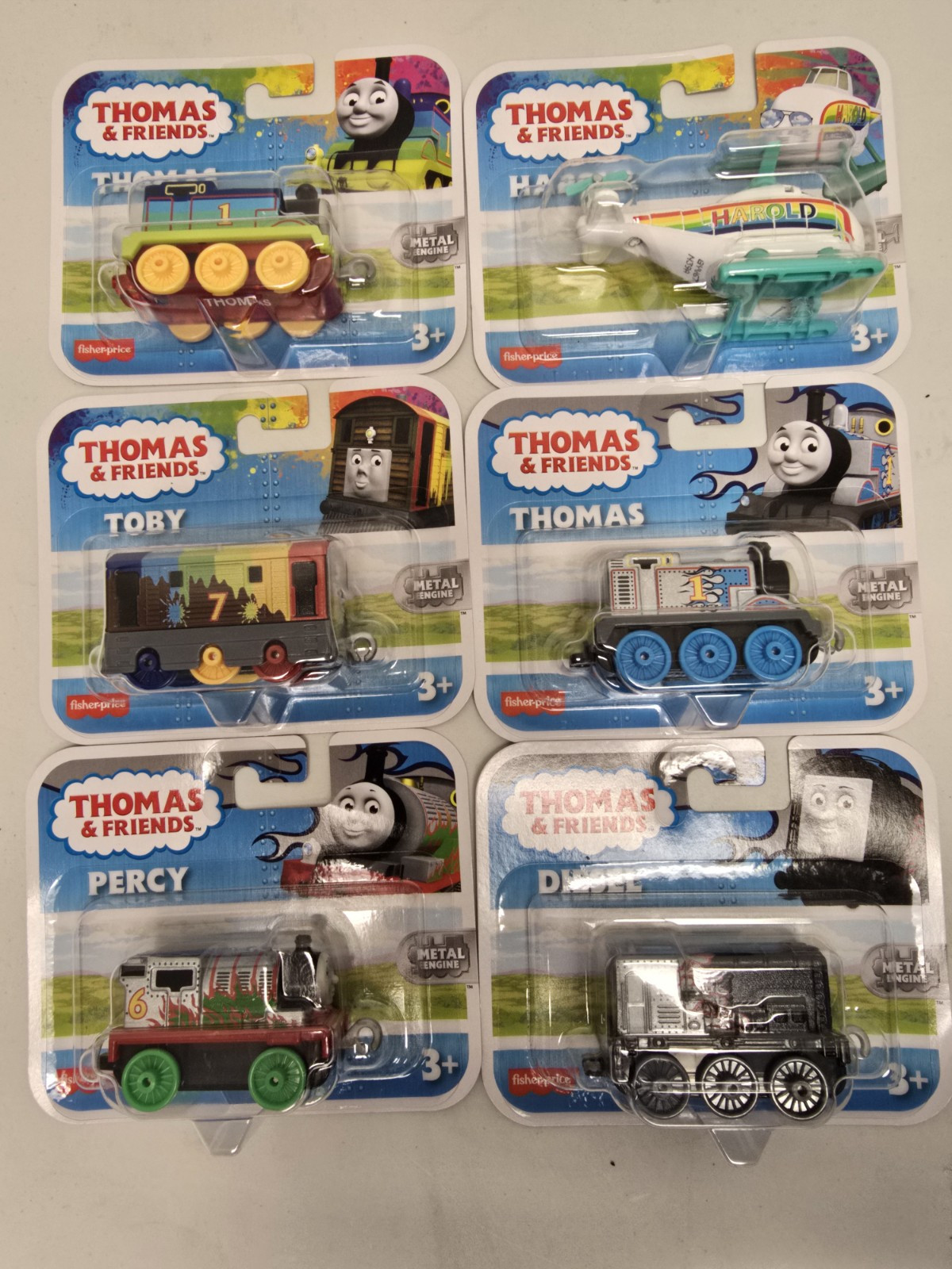 Thomas & Friends Metal Engines Thomas, Percy, Toby, Diesel & Harold Lot of 6 NEW