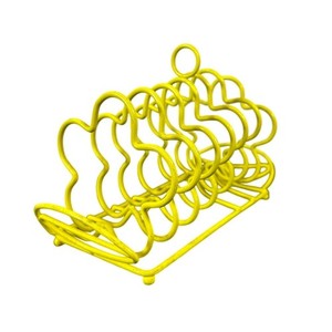 Vtg Novelty Toast Rack- yellow flower- missing tray- letter organizer - 7x5" 70s