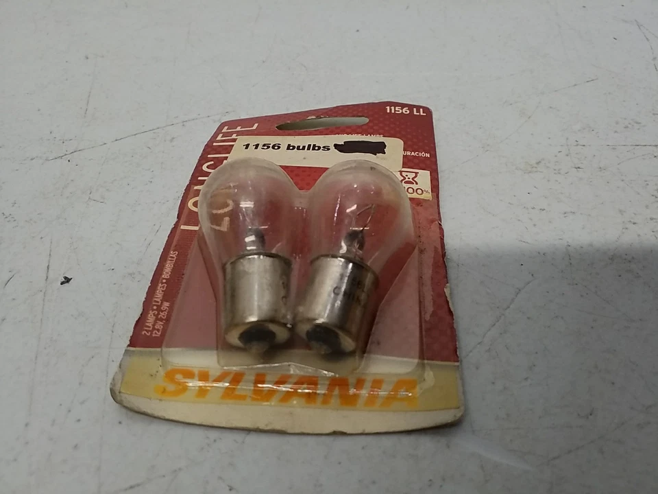 Mini bombillas Sylvania 1156LL de larga duración - Paquete de 2 señales de parada/cola de freno/giro transparentes Foto 2 de 4