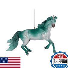 Breyer 2025 Unicorn Nalu Ornament - Frosted Teal, Silver Hooves/Horn