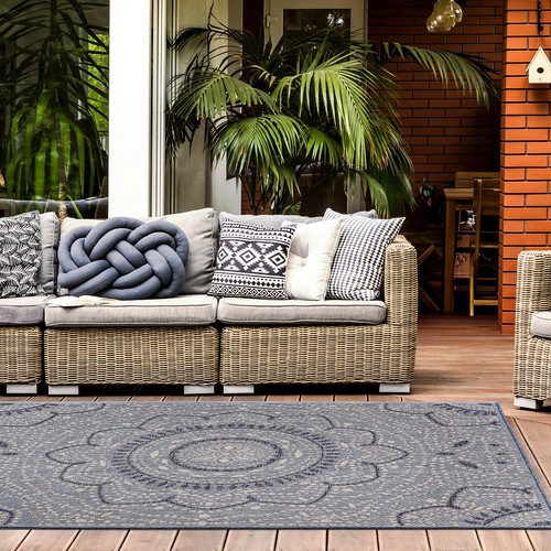 Rugshop Outdoor Outdoor Rugs Oriental Medallion Indoor Outdoor Carpet Rugs 5x7 - Picture 9 of 10