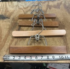 4 vintage wooden pants hangers 1 Setwell 3 unmarked