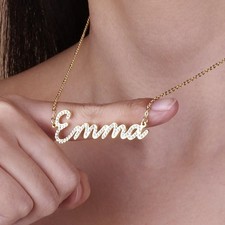 Personalized Customized Name Necklace Custom Text Chain Silver Gold Rose Color