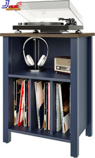 Record Player Stand Vinyl Record Storage Table End Table with Display Shelf Hold