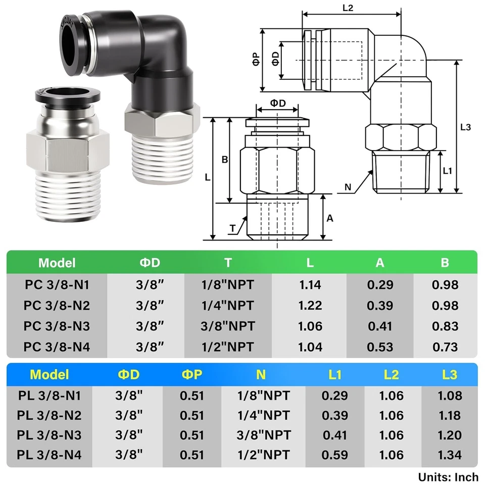 Durable Plastic & Copper Tube Connectors - 3/8 OD x 1/4 NPT - Pack of 30 - Image 4 of 4