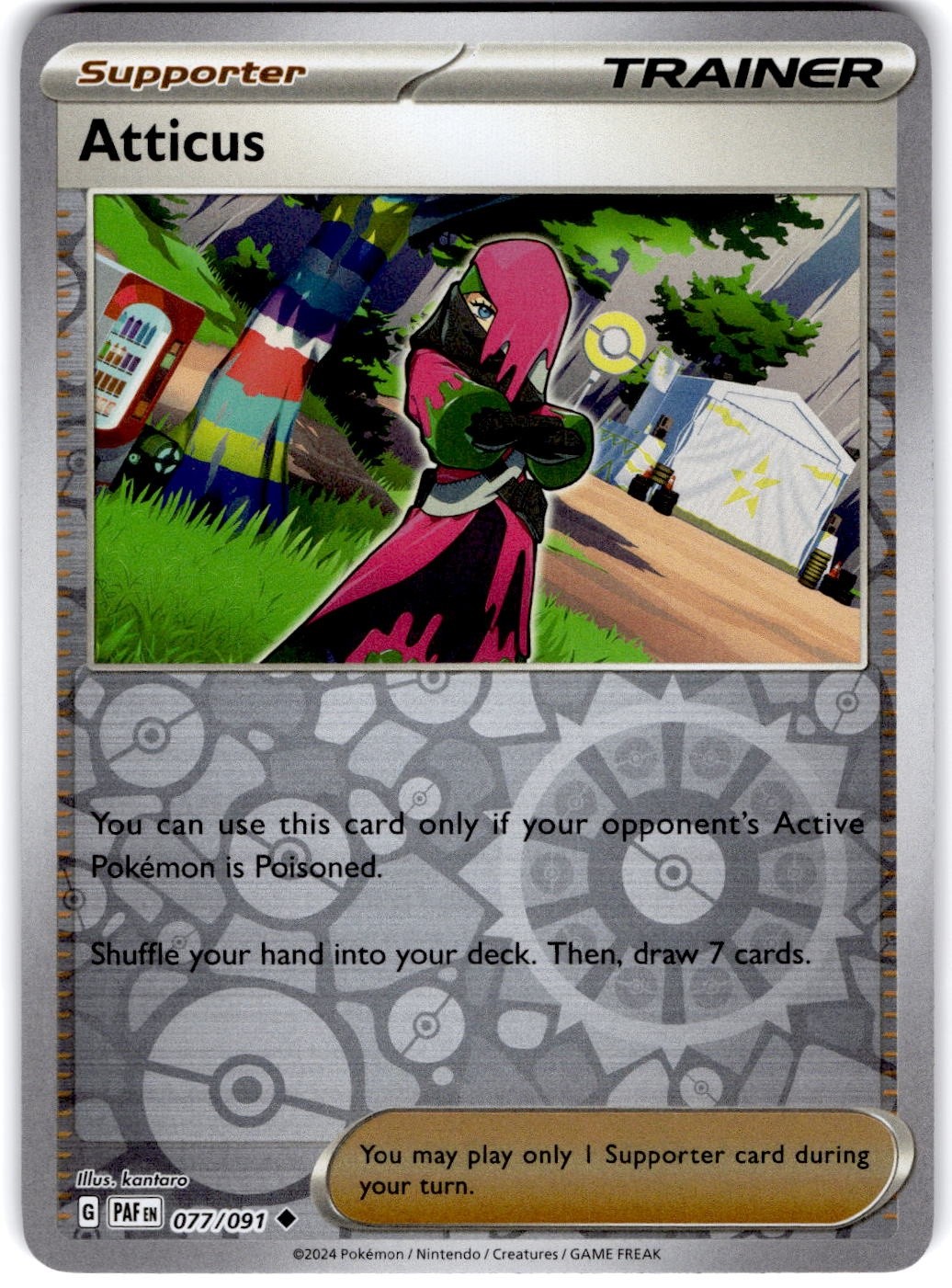 Pokemon Atticus Paldean Fates 77/91 Reverse Holo Near Mint English