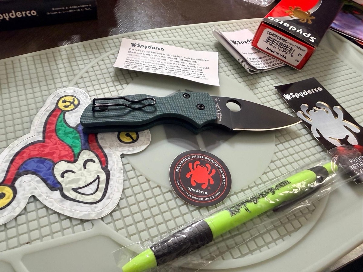 🕷️Spyderco Lil' Native Cruwear Forest Green Knife Joker