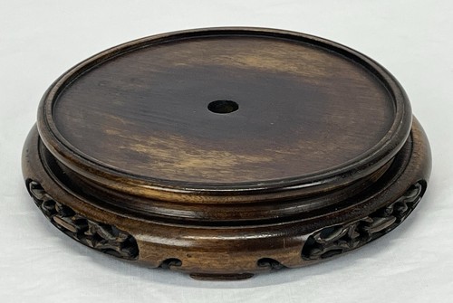 "Antiguo soporte japonés de base de madera tallada a mano para florero cuenco estatua lámpara se adapta a 5""" - Imagen 23 de 24