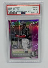 🔥2022 Bowman Chrome Prospects Elijah Tatis (RC) Fuchsia Refractor /199 PSA 10🔥