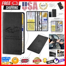 Leather Car Registration and Insurance Card Holder, Car Document Holder for C...