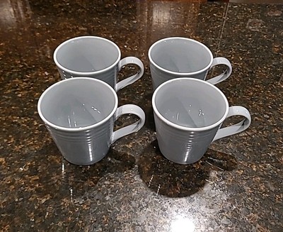 SET OF 4 Royal Doulton Gordon Ramsay MAZE Gray 12 oz Coffee Mugs