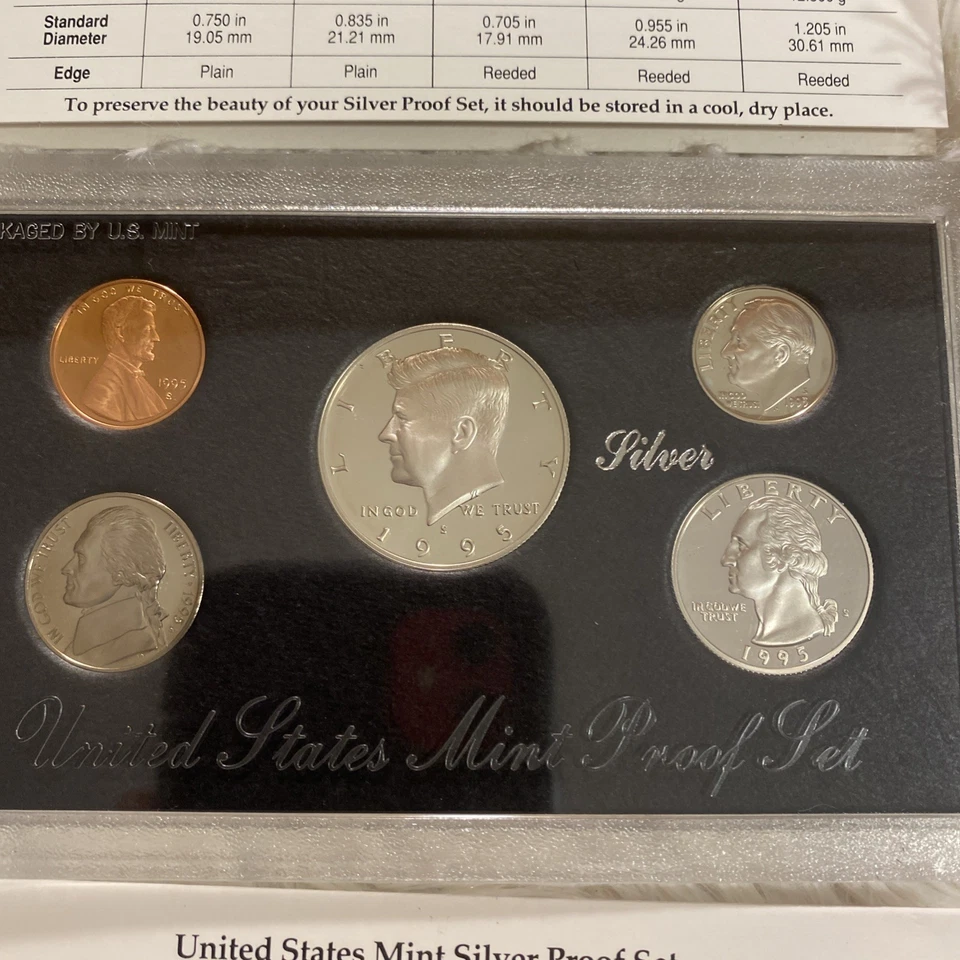 US Mint Silver Proof Sets 1995S 1996s with Certificate of Authenticity - Image 3 of 4