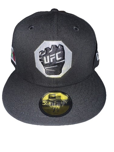 UFC Mexico New Era 59Fifty Size 7 1/2 Solid Black Fist Hat - Picture 1 of 8