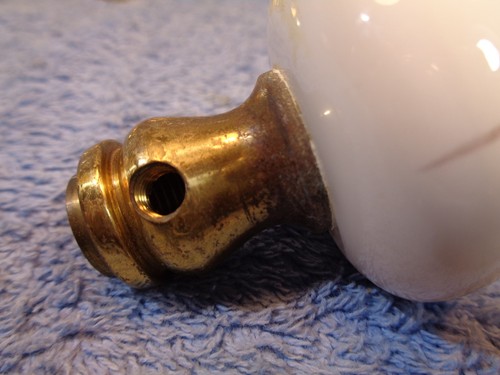 Vtg Old Salvage Plain White Porcelain & Brass Doorknob Knob Lot AS-IS CONDITION - Picture 10 of 17