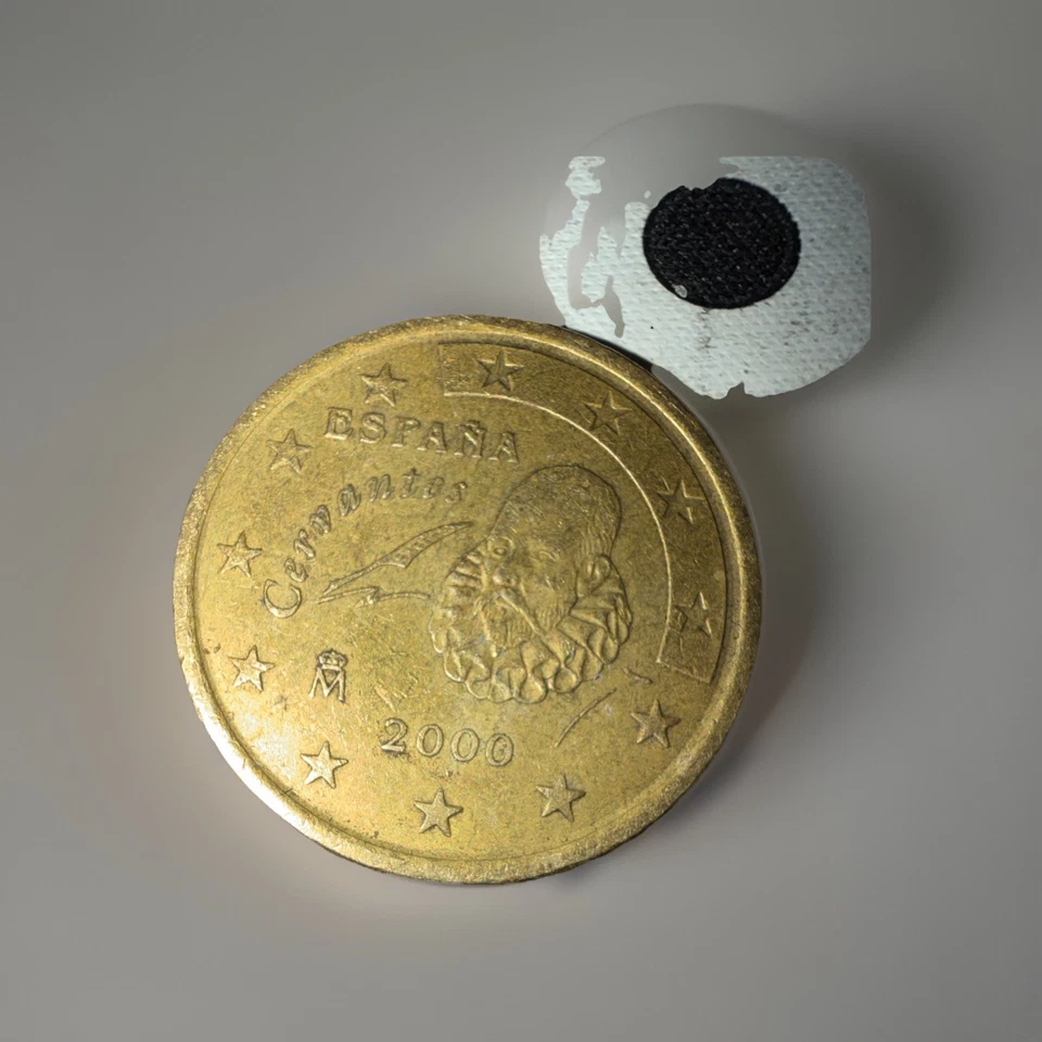 España España 2000, moneda de 50 céntimos de euro, circulada, Miguel De Cervantes Foto 2 de 4