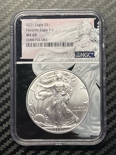 2021 Silver Eagle Heraldic Final T-1 Production S$1 NGC MS69