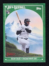 2023 X Bob Ross The Joy of Baseball Sap Green Canvas /75 Oscar Colas Rookie RC