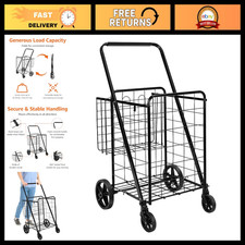 Foldable Collapsible Shopping Cart with 360  Wheels, Multi-Functional Utility, X