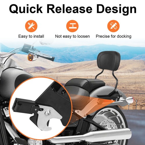 Detachable Rear Passenger Backrest Sissy Bar For Harley Fat Boy Breakout 2018-24 - Picture 2 of 8