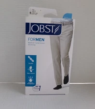 NWT New Medical Compression Stockings Large Tall 15-20mm Black Jobst Knee CT Men