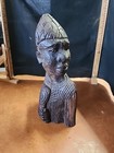 Vintage African Woman Wood Sculpture Hand Carving Africa Native Art Female Bust