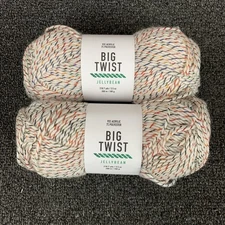 Lot Of 2 Big Twist Jellybean, Colorway Rainbow Candy, NEW 218.7yds Ea, 3.5oz