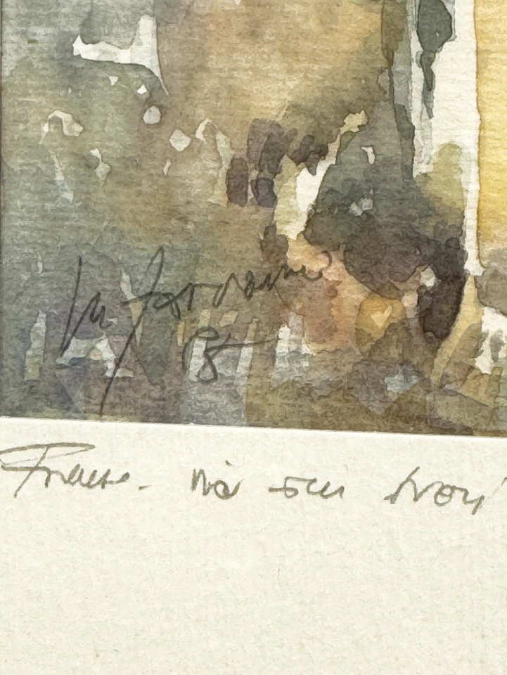 Artista Desconocido, Firmado Florencia Italia “Firenze Via dei Neri” Acuarela Original Foto 3 de 4